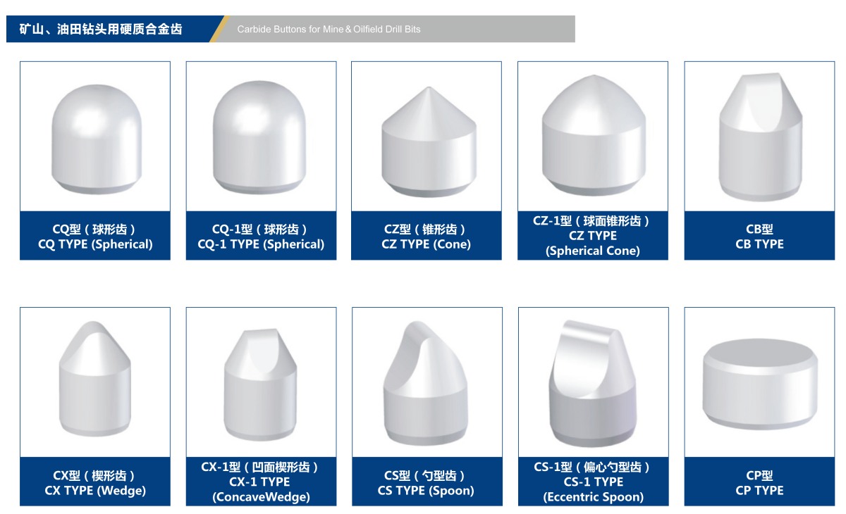 Carbide Buttons for Mine＆Oilfield Drill Bits